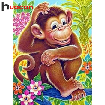 

Huacan Diamond Embroidery Sale Monkey Mosaic Animal 5d Diamond Painting Full Square Picture Rhinestone Cross Stitch Drop Ship