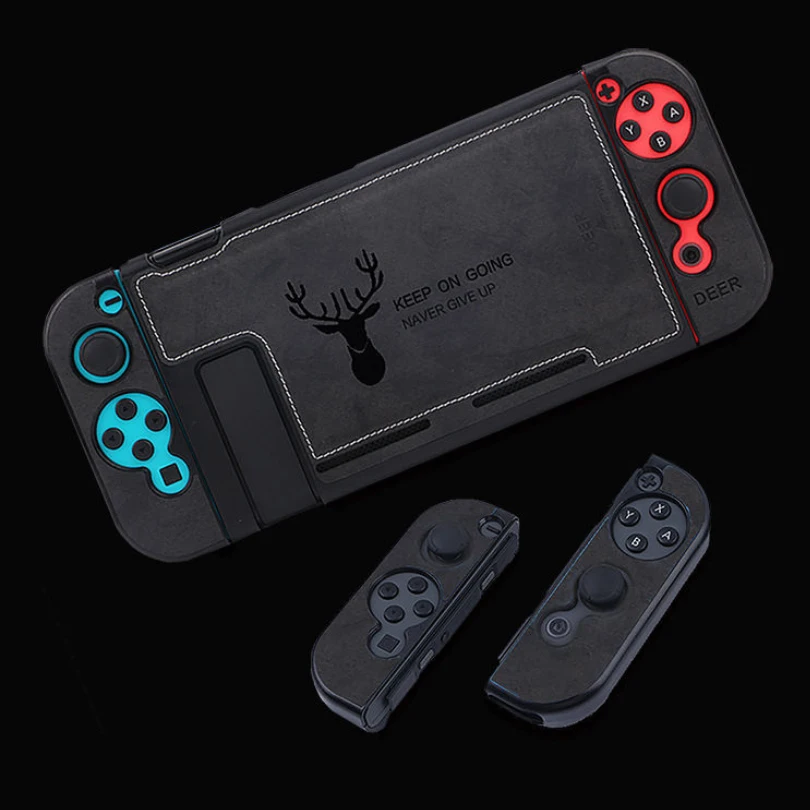 Консольный переключатель Nintendo аксессуары защитный чехол Joy-Con ткань тряпичный чехол задняя защитная крышка оболочка игровые аксессуары для NS - Цвет: Черный