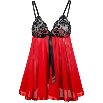 

6Xl Plus Size Women Night Gown Sexy Plus Size Sleepwear Lingerie Ladies Sexy Night Dress Lace Babydolls Homewear See Through *X