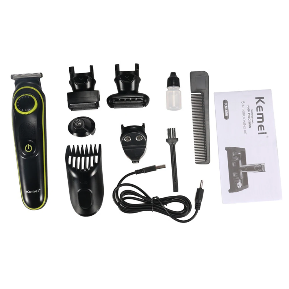 5 in 1 Hair Trimmer Titanium Clipper Electric Shaver Beard Shaving Clippers USB Chargeable | Бытовая техника
