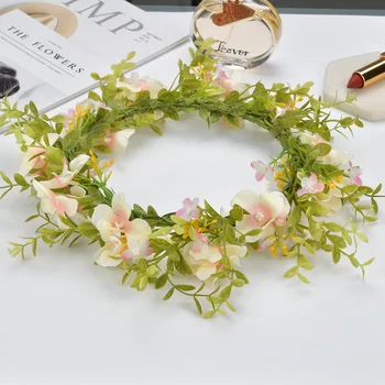 

New Products Bridal Wedding Headdress Wreath Artificial Flower Corolla Hair Accessories Handmade Artificial Wreath
