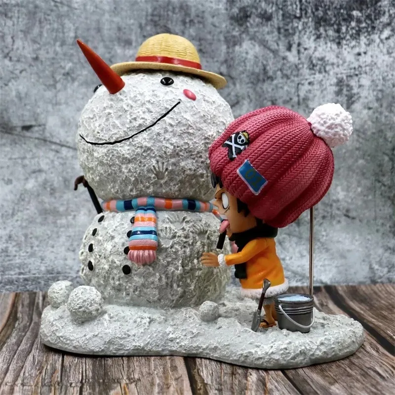 

Anime ONE PIECE Monkey D Luffy Snowman Scenes Snowfield GK Statue PVC Action Figure Collection Model Toy M4043