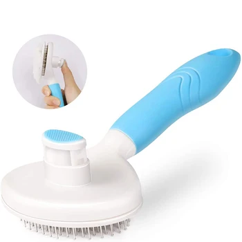 

Dog Brush, Cat Brush, Self Cleaning Slicker Brush For Shedding, Professional Pet Grooming Comb For Long/Short Hair