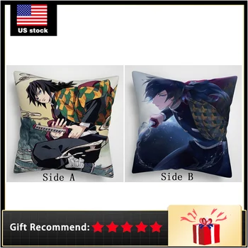

Suef Demon Slayer Kimetsu No Yaiba Anime two sided Pillow Case Cover 40x40CM/16X16 In