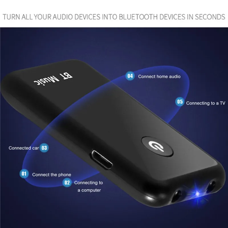 Беспроводной Bluetooth передатчик приемник стерео музыка 3,5 мм аудио адаптер