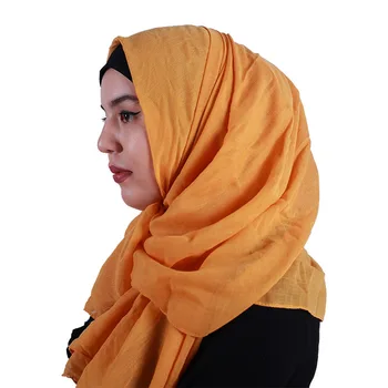 

New autumn and winter literary cotton scarf fashion wild solid color shawl long section ponchos and capes muslim hijab scarf