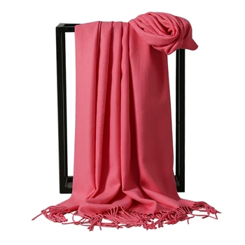 

280G Cashmere Scarves For Women Winter Solid Warm Shawl Female Poncho Pink Scarf Thick Pashminas Scarf For Men Long Muffler