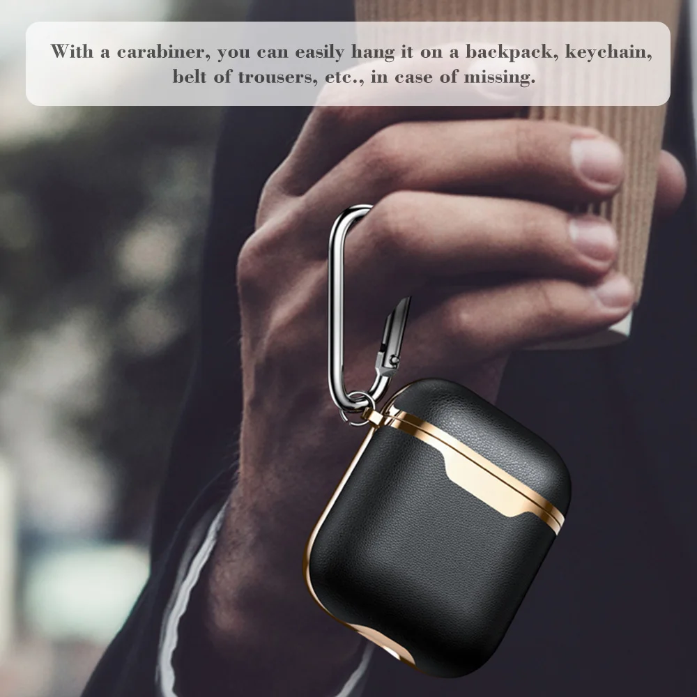 Кожаный мини-чехол для Apple Air Pods, ударопрочный чехол для Apple Air Pods, чехол для наушников Airpods, защитный чехол с крюком для альпинизма