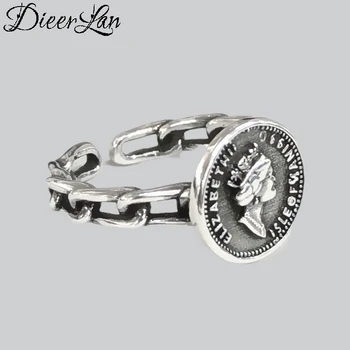 

Personality Retro 925 Sterling Silver Queen Rings For Women Charm Engagement Rings Men Vintage Knuckle Finger Jewelry