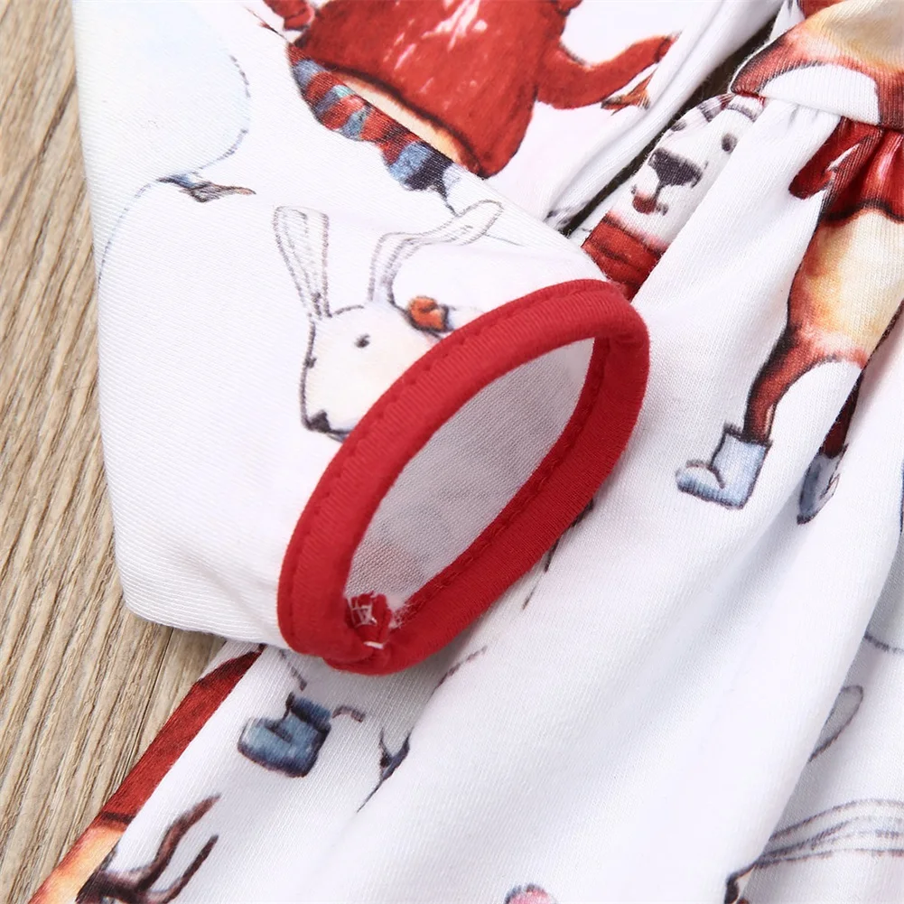 Милые Повседневные Вечерние платья для маленьких девочек, рождественское платье, Рождественская повязка на голову, 2 предмета