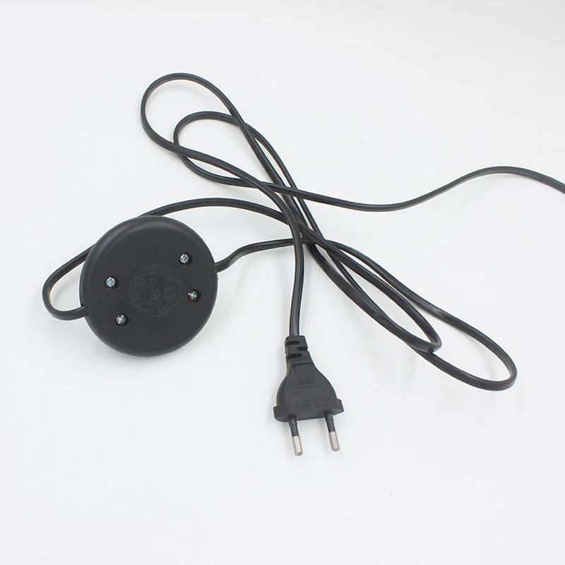 Off EU/US Plug Button Wire Power For White LED Cable Black Extension with Switching Cord Lamp or Light switch 1.8m 317 On line