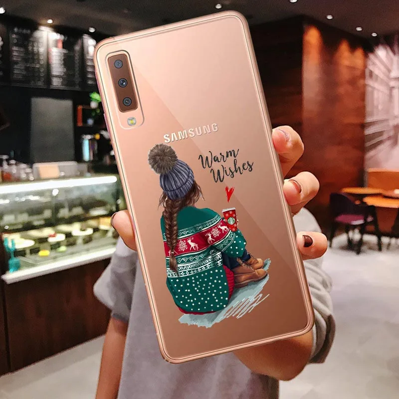 TPU Vogue Boss девушка каштановые волосы для прозрачный силиконовый кейс для samsung Galaxy A10 A30 A50 A70 A80 A7 A750 A6 A8 плюс A9 - Цвет: TPU