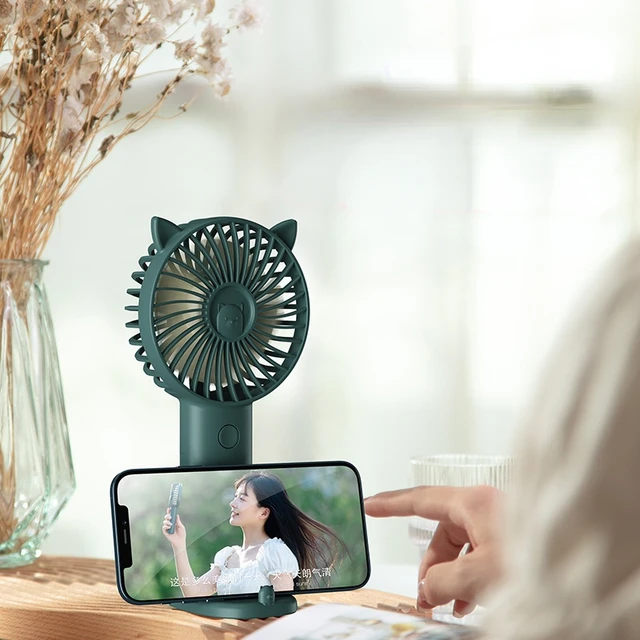 Portable USB Rechargeable Cute Pet Handheld Mute Mini Fan Student Desktop Small Cool Gadgets for Office School Travel 2