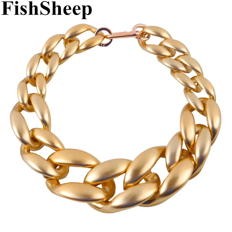Чокер FishSheep из матового золота и акрила Женский массивное ожерелье смолы с