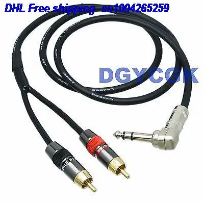 EMS/DHL 10 шт. 6,35 мм стерео TRS на 2-way L+ R RCA AV моно TS кабель 15FT адаптер аудиоразъем кабель 22j