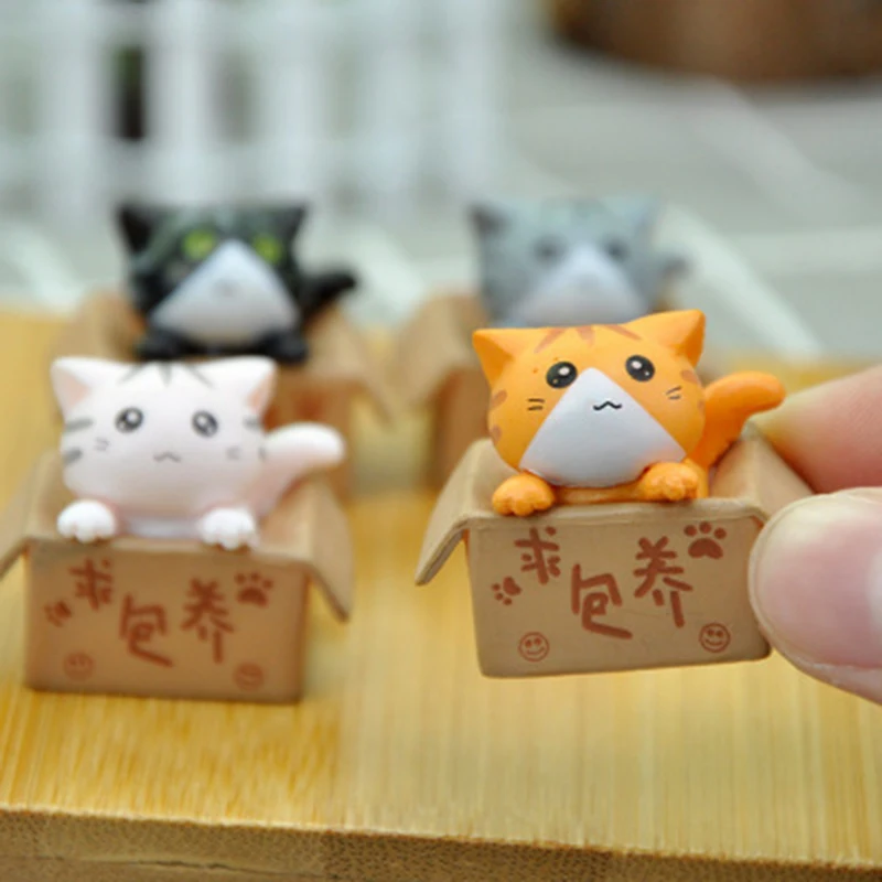 1PC Cute Mini Cat Ornament Garden kitten Ornament Gift for Kids Children Baby Room Decoration Toy Miniature Figurines Home Decor