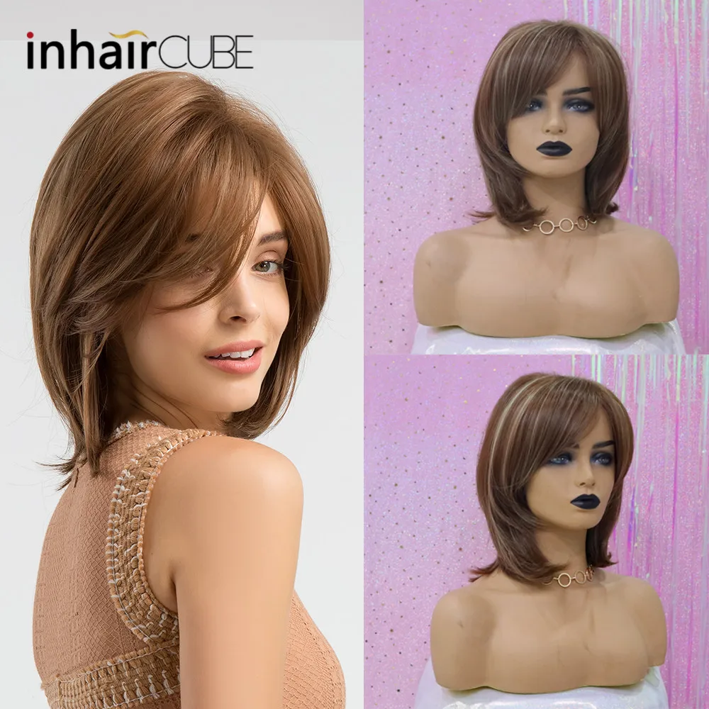 INHAIR CUBE Женские синтетические парики боковая часть термостойкие смешанные цвета