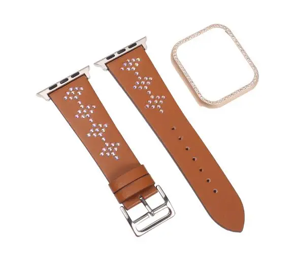 Качественный кожаный сменный браслет наручных часов для Apple Watch Band 44 мм 42 мм 40 мм 38 мм серия 5 4 3 2 1 iWatch ремешок для часов аpple - Цвет ремешка: brown