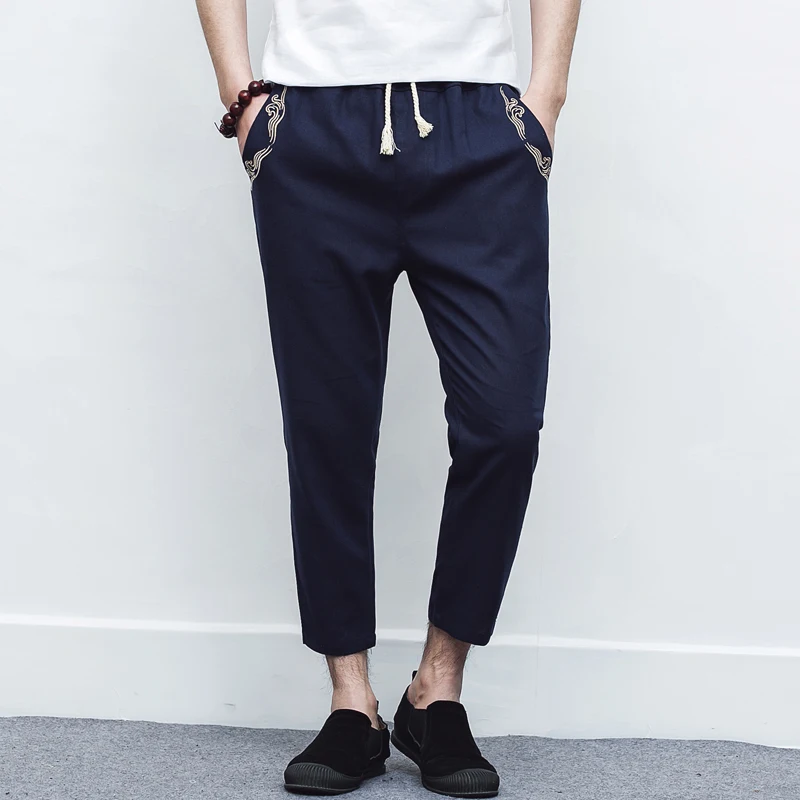 Men's Cotton Linen Summer Men Pants Casual New Male Trousers Pants Harem Mens Joggers Pants Thin Harlan Pants Sweatpants 5XL