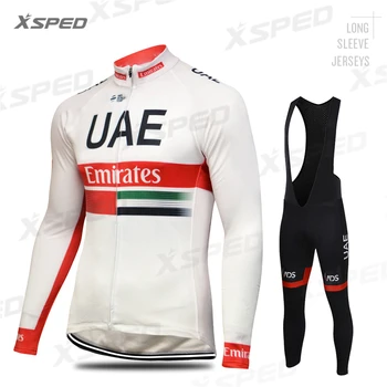 

Cycling Clothes Long Sleeve Jersey Set UAE Pro Team Emirates Men Racing Uniform MTB Triathlon Skinsuit Breathable Wear Quick Dry
