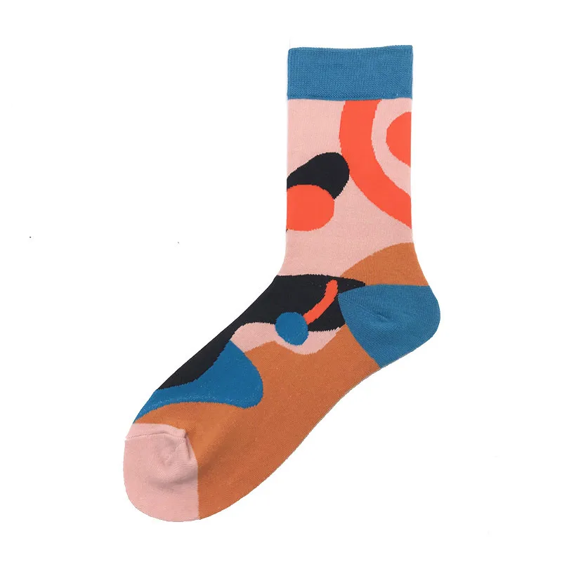 socks 19 Kawaii/женские носки с цветочным рисунком; милые женские носки с абстрактным принтом; хлопковые короткие креативные носки с животными; теплые забавные зимние носки до щиколотки - Цвет: socks 19