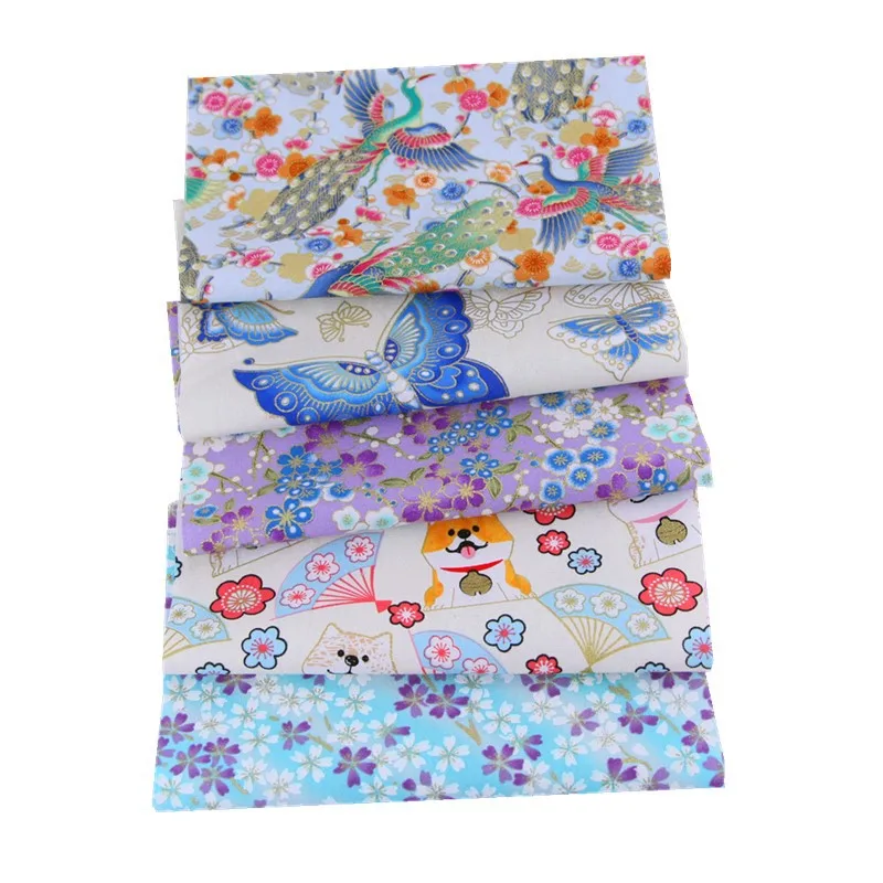 013 5pcs 5 шт. 20x25 см черный хлопок лоскутное шитье стеганые ткани комплект для лоскутного рукоделия DIY ручной работы японский стиль ткань - Цвет: 013 5pcs