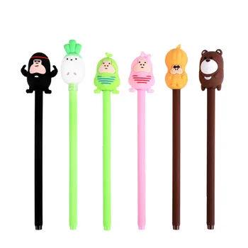 

24PCS Creative Soft Silicone Gel Pen Office Supplies 0.5mm Black Signature Pen Cute Cartoon Stationery Kawaii School Supplies