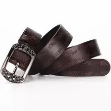 Genuine Leather Belts for Women Second Layer Cowskin Woman Belt Vintage Pin Buckle Strap Jeans