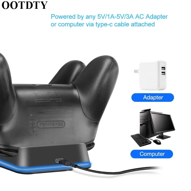 OOTDTY двойной USB зарядное устройство Быстрая зарядка док-станция для Playstation 4 PS4 Pro игровой контроллер Джойстик ручка аксессуары