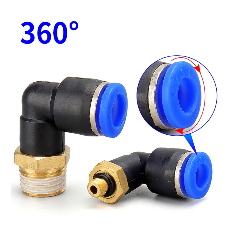 2Pcs Pneumatic Fittings 3 Way 8mm Tube x 1/8 PT Male Thread Y Shape Quick Coupler 