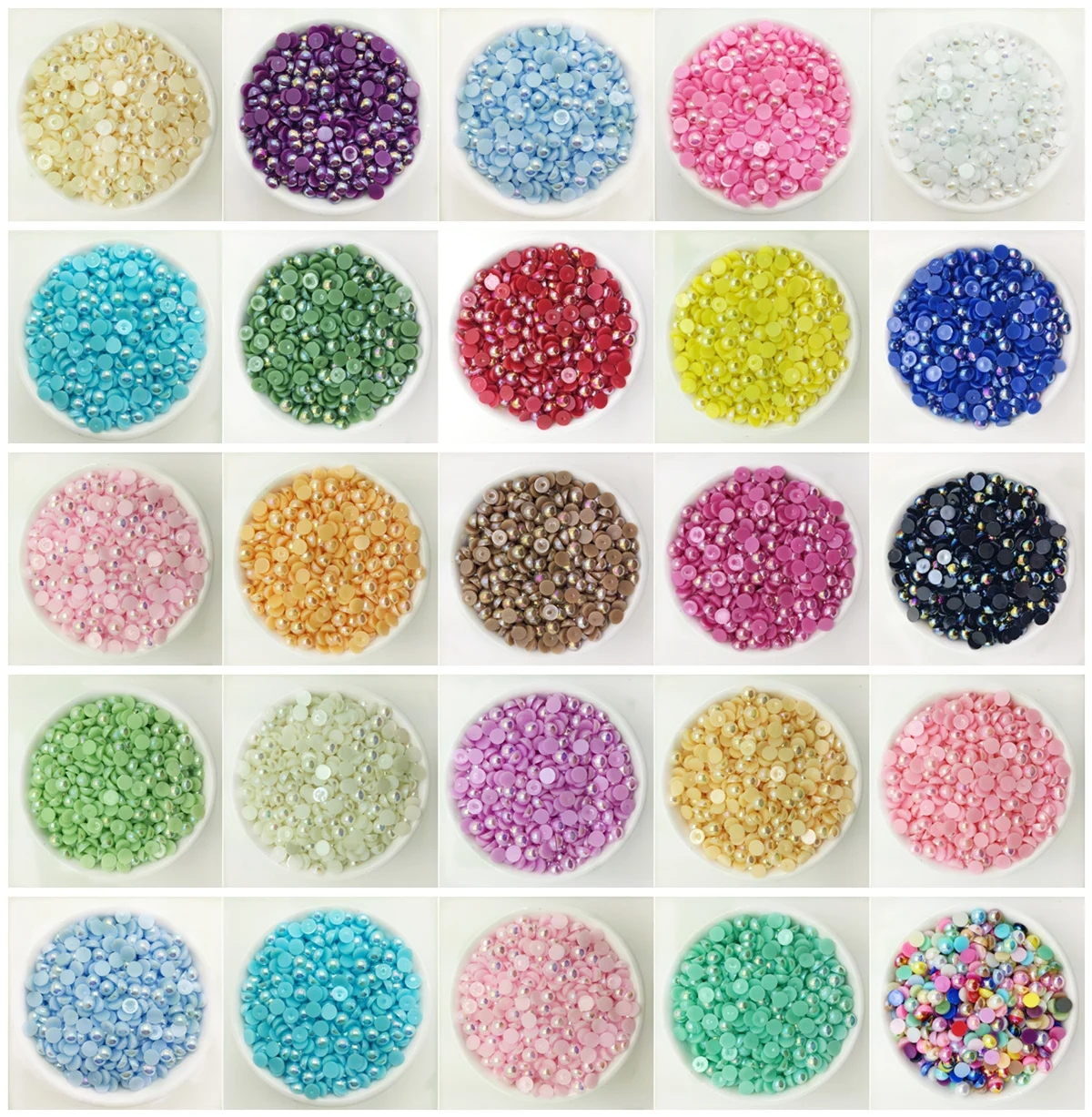 NEW DIY 2/4/6/8/10/12MM Half Pearl Bead Flat Back Scrapbook for Craft FlatBack
