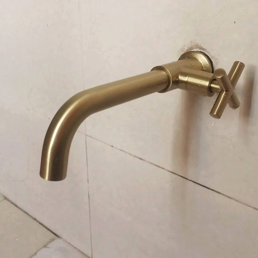 Bath basin burnished brushed brass Gold wall mixer tap faucet WELS Watermark New 