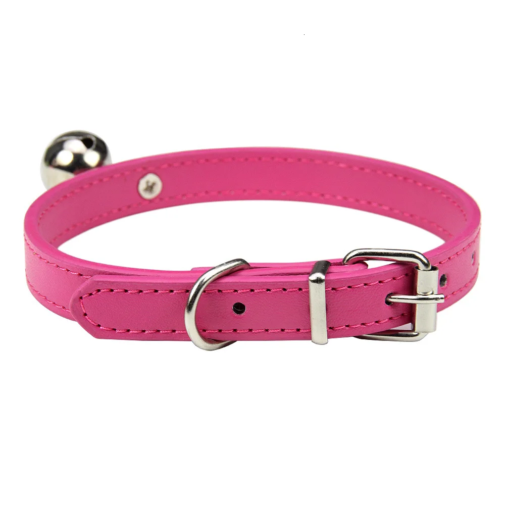 Personalized Cat Collar With Bell Engraving Name Collar For Cat Adjustable Puppy Accessories Kitten Necklace Pet Puppies Leather 2