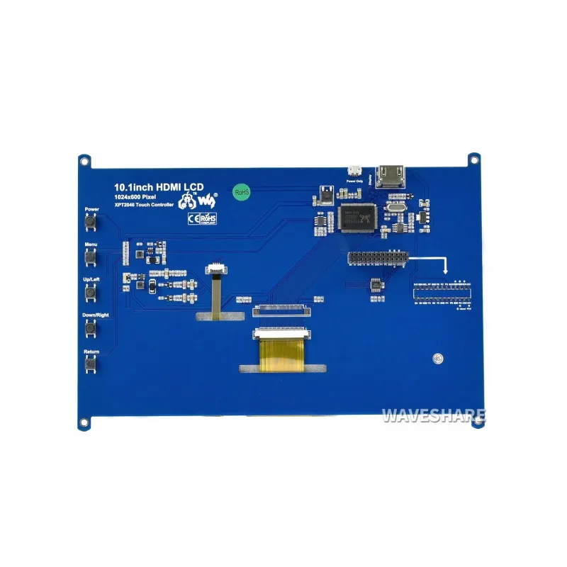 Waveshare-10.1 ġ ׼ ġ ũ HDMI LCD ǻ ,   4B / 3B + / Zero, 1024  600 ػ
