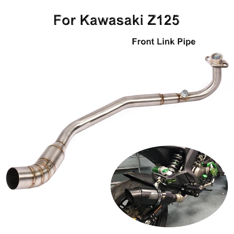 Motorcycle Exhaust Front Header Link Pipe Slip on 51mm Muffler Tail Pipe for Kawasaki Z125