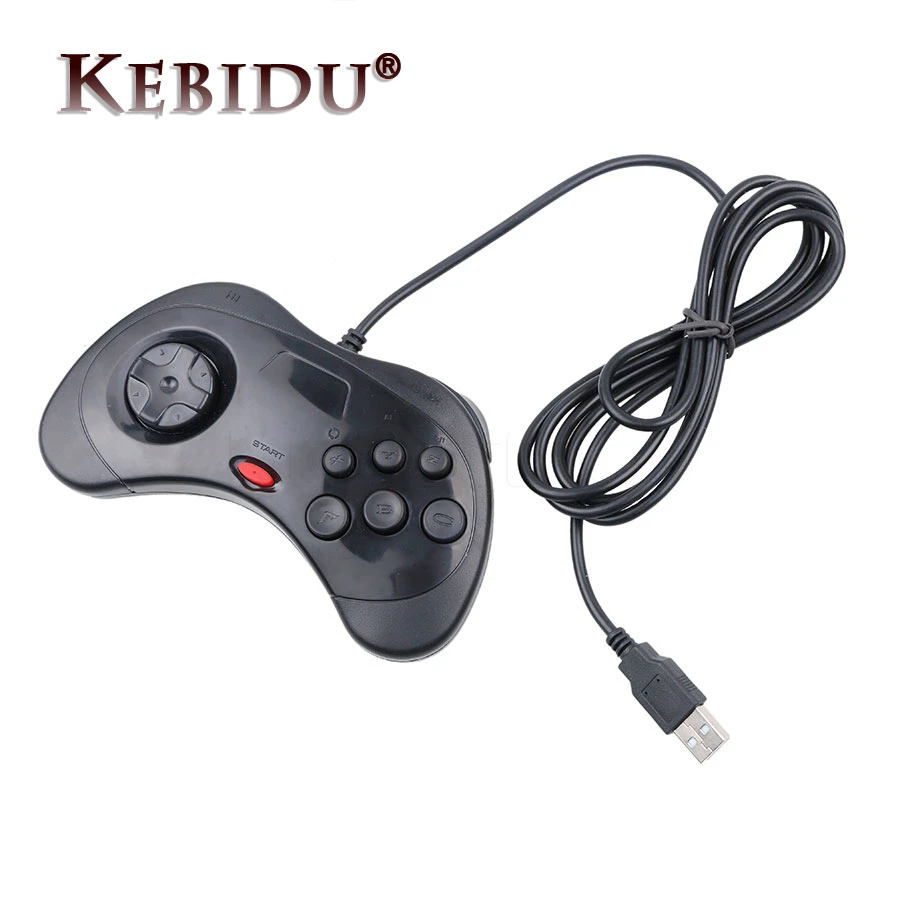 Kebidu 1PCS USB Wired Gamepad 6 Buttons Game Controller JoyPad Joystick For Sega for Saturn System Style For PC for Mac