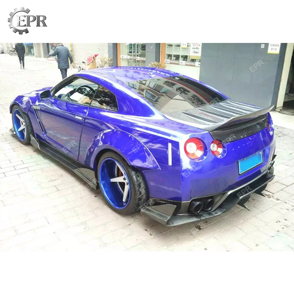 Для Nissan GTR R35 TP Стиль углеродного волокна Боковая юбка расширение отделка боковая Skrit добавить 2008