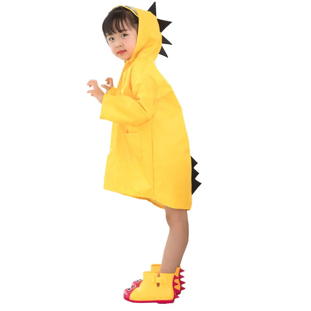 

Children Kids Raincoat Waterproof Hooded Cartoon Dinosaur Style for Boy Girls ZJ55