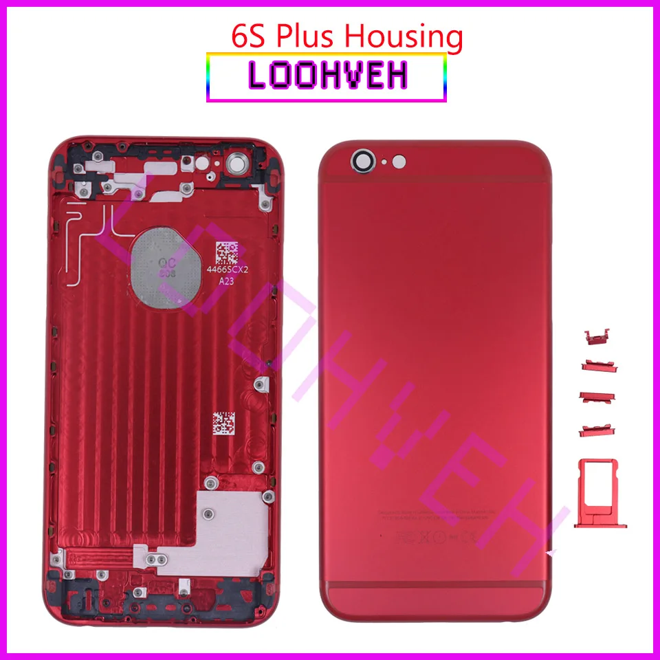 Red black Housing for iPhone 6 6S Metal Back Case Battery Cover Housing 6 plus 6S Plus Middle Frame Chassis