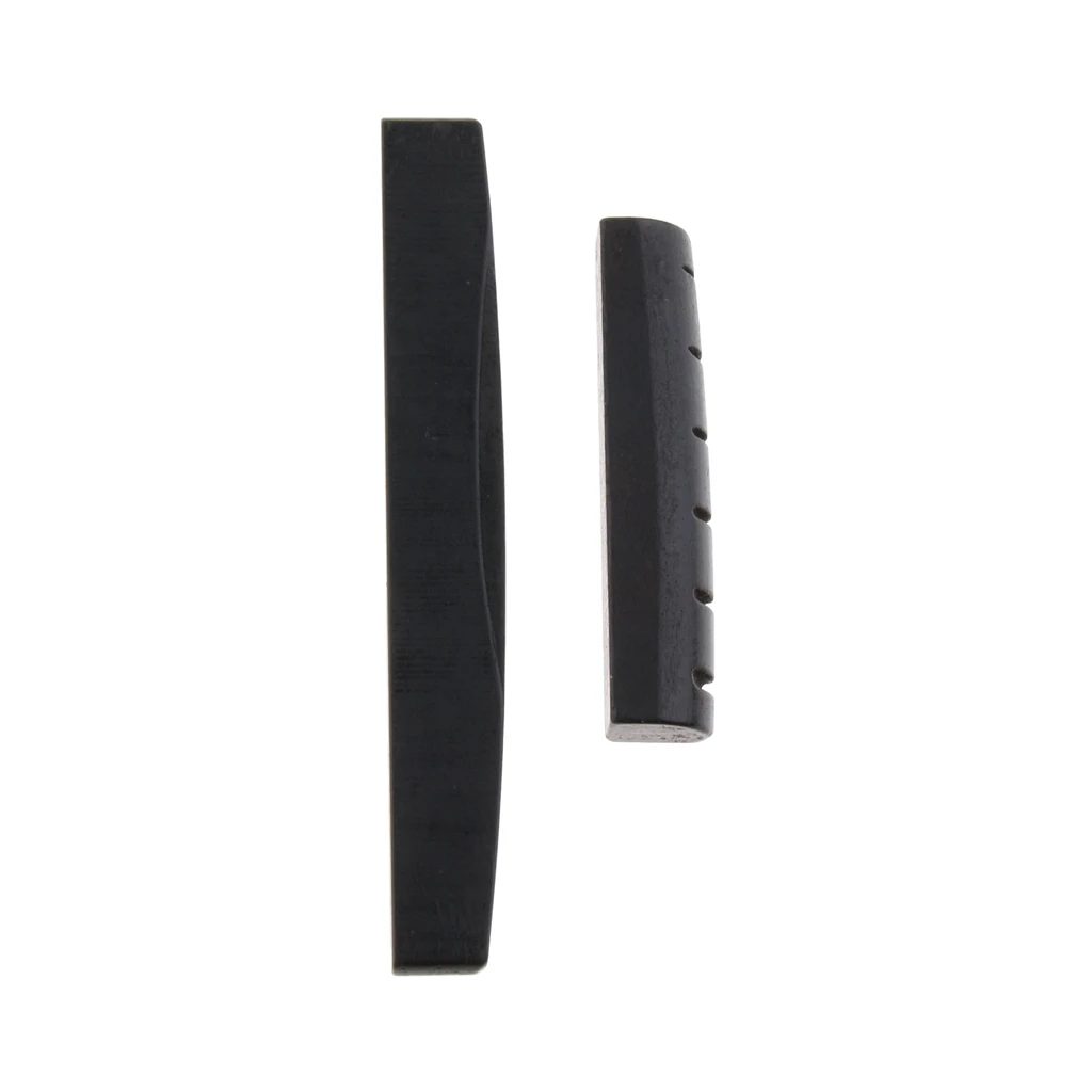 2pcs/Set Black Camel  Guitar Bridge Saddle And Nut For Acoustic Guitar Replacement ,Made Of Real 