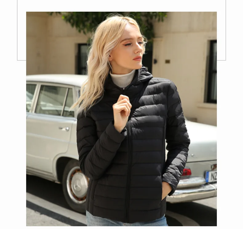 Women Winter Down Jacket 90% White Duck Down Female Light Portable hooded Coats Warm Outwear Casual Lady Windproof Parka