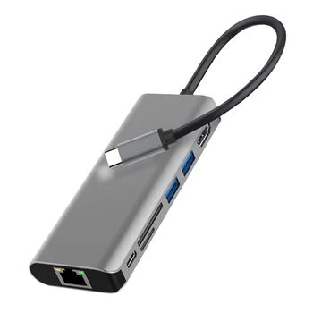 

4K 30hz Aluminum Shell 7-in-1 HD Adapter Cable US3.1 Multifunctional Docking Station Type C to HDMI Converter