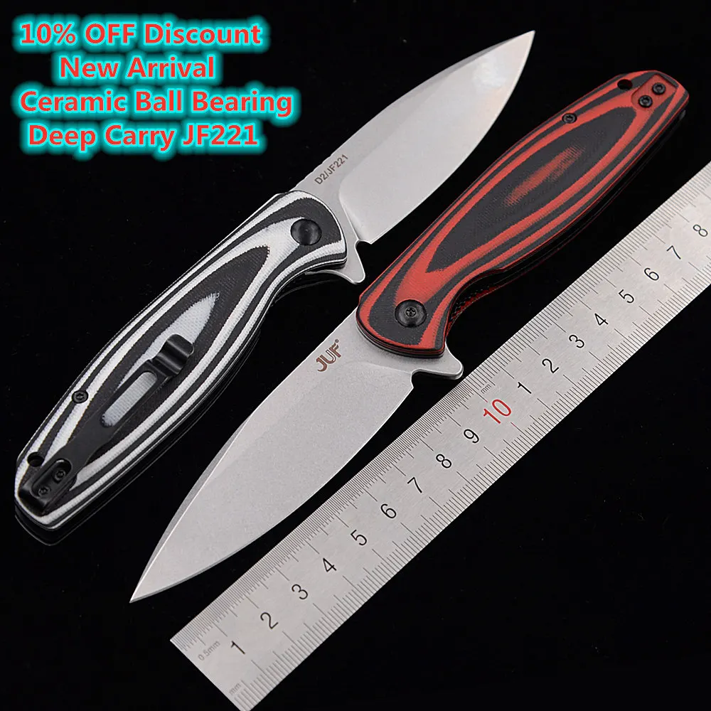 

JUFULE BearFly 2.0 Ceramic Ball Bearing Flipper D2 Steel G10 Camping Pocket Survival Tactical Outdoor EDC Tool Folding Knife