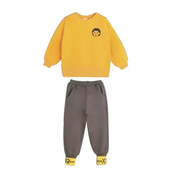 

Autumn Girl Long Sleeve Cartoon Pattern Irregular Design Blouse+Pants Trousers Outfits Set