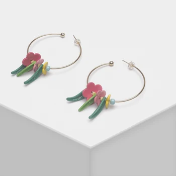 

Amorita boutique Lovely colorful flower hoop earrings