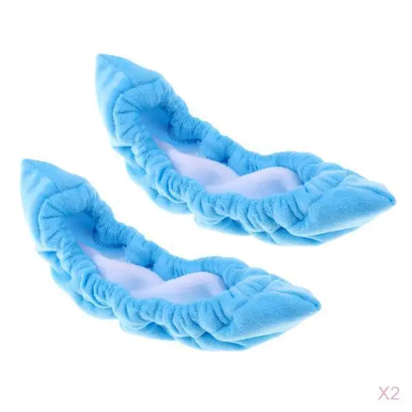 2 Pairs Sports Hockey Blade Covers Soft Terry Cloth Protector Soakers for Figure Skates and Ice Skates - One Size Fits Most
