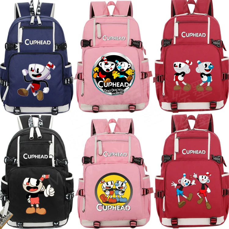 

NEW Steam Games Surrounding Cuphead Cup Head Backpack Shoulder Bag Male And Female Junior High School Students Bag Schoolbag