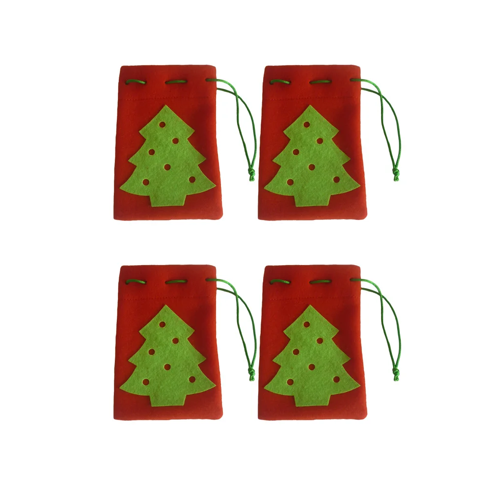 6pcs Christmas Candy Pouch Portable Bag Tree Design Lovely Gift Bag Treat Bags Party Supplies for Festival Christmas Gathering