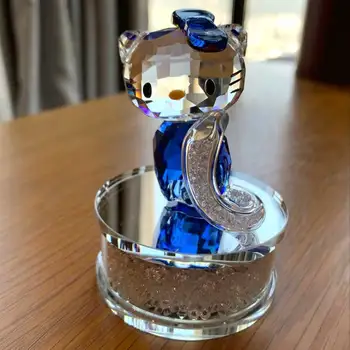 

Crystal Cartoon Cat Figurines Car Perfume Bottle Cat Animal Paperweight Wedding Home Decor Girl Valentine's Present