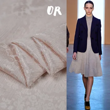 

Flower Jacquard Silk Crinkle Satin 114cm Wide 18Momme 100%silk Fabric for Dress Brand Design Cloth Diy Sewing Free Shipping New